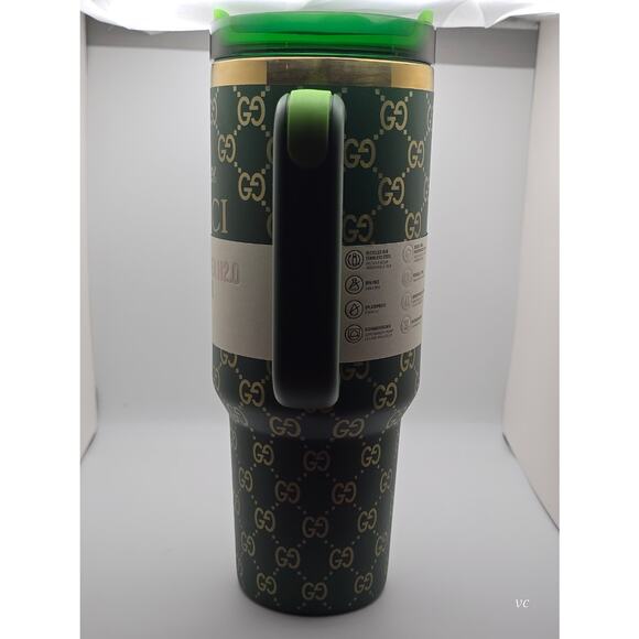 Gucci x Stanley 40oz Tumbler Green/Gold Limited Edition w/ Straw - Picture 3 of 5